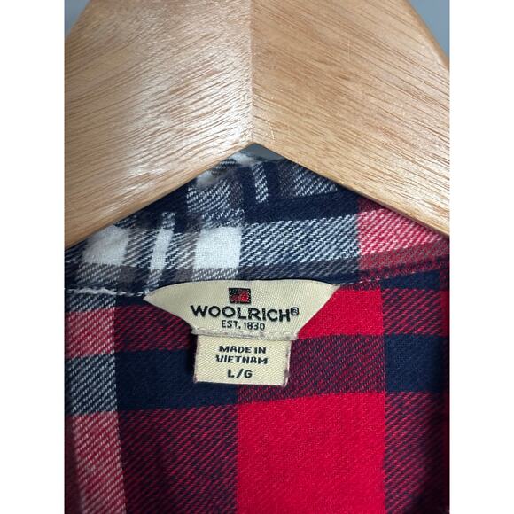 Woolrich Red & Black Buffalo Plaid Flannel Shirt Large - Picture 3 of 5